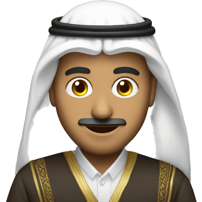 smart saudi man using laptop wink ey emoji