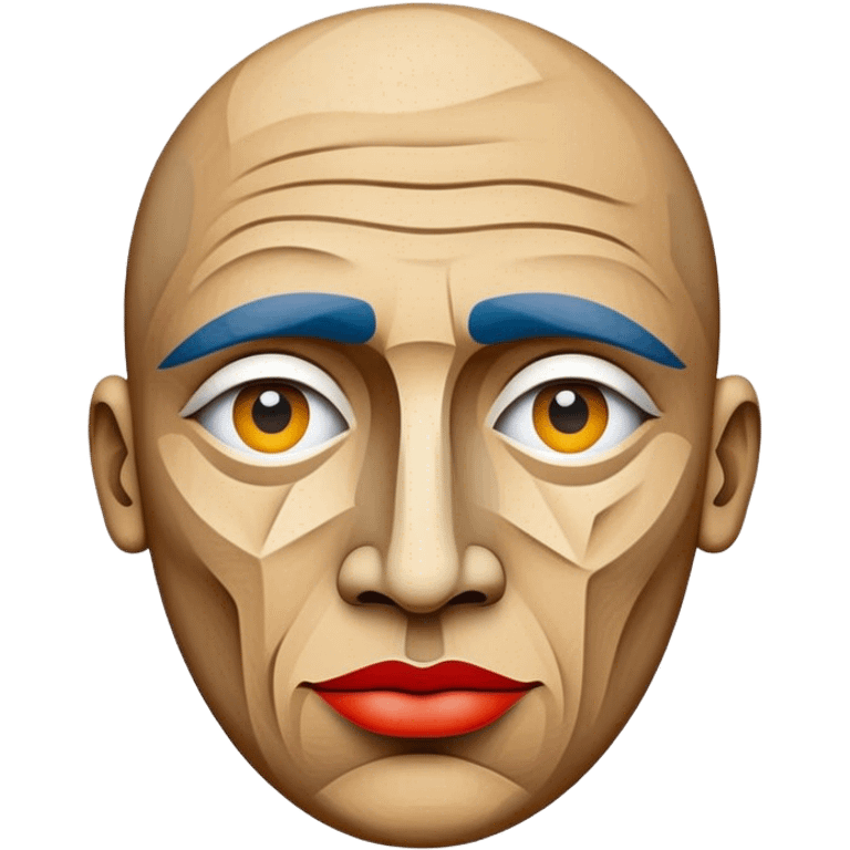 Cinematic Realistic Picasso Pop Culture Emoji, depicted with a creative, abstract representation inspired by the legendary artist rendered with bold textures and dynamic, artistic lighting. emoji