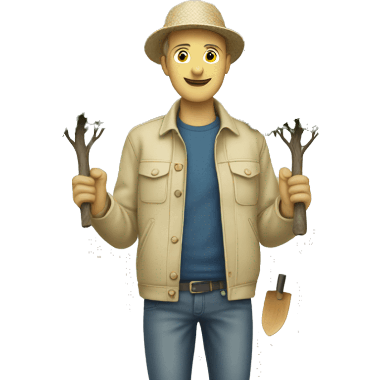 gardener beige jacket trees germany emoji