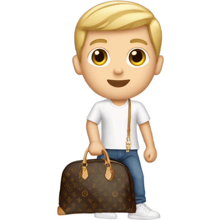 White boy with Louis Vuitton purse emoji