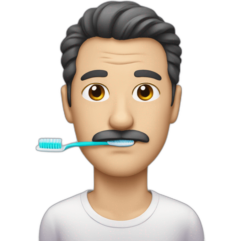 guy with a toothbrush moustache emoji