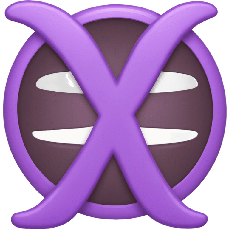 purple color letter X emoji