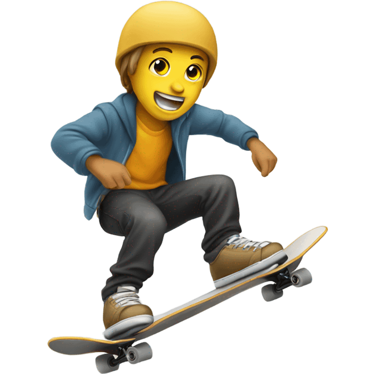 Skateboarder long slide emoji