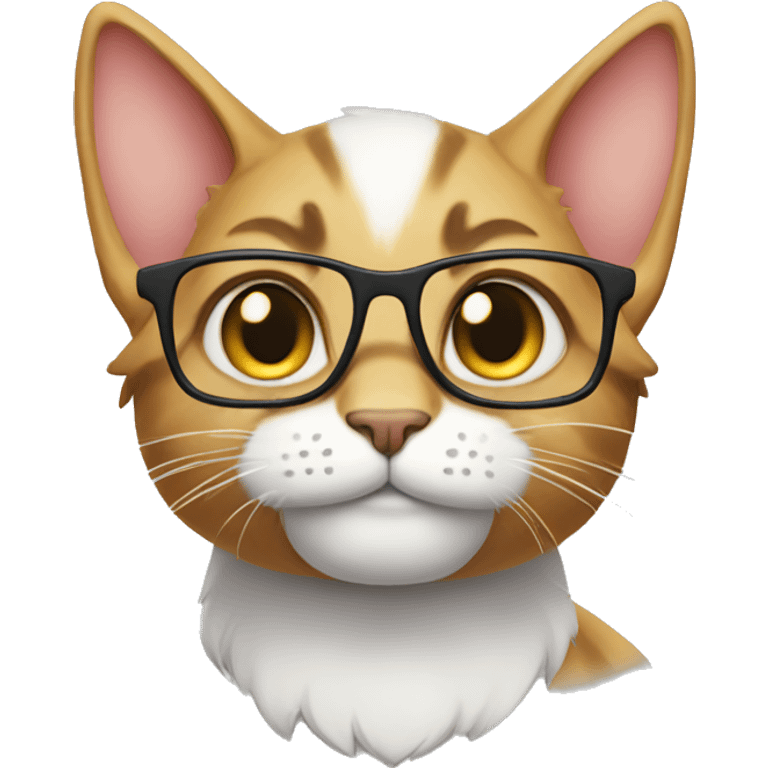 Nerd cat emoji