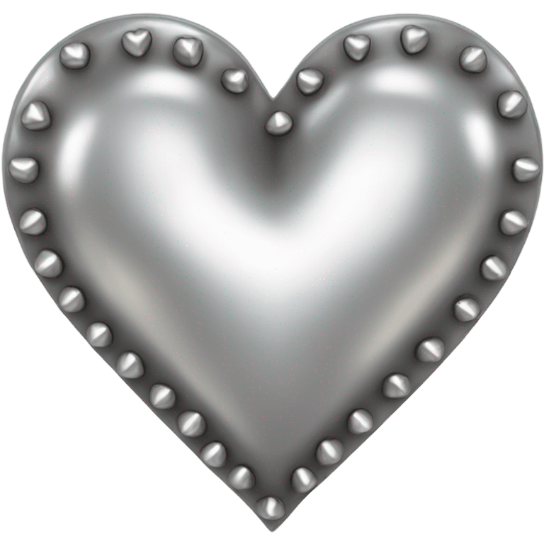 a hollow heart studded with silver emoji