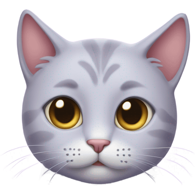 lavender cat in love emoji