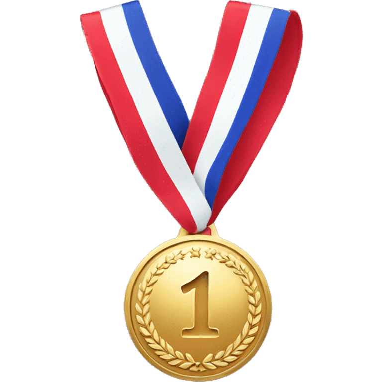 gold medal, with number "1" on it, no ribbon emoji