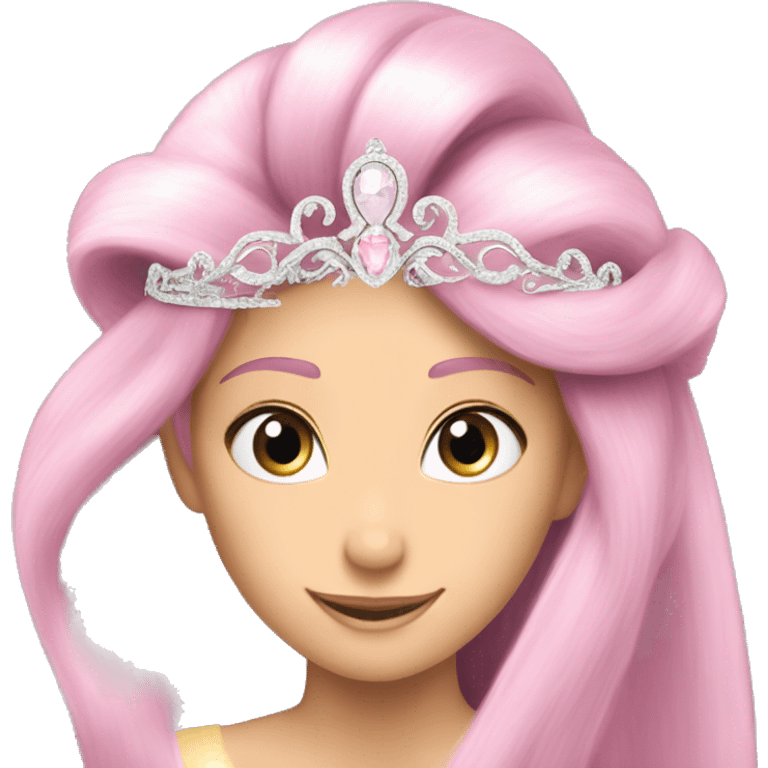 rapunzel pale pink tiara sparkly silver emoji