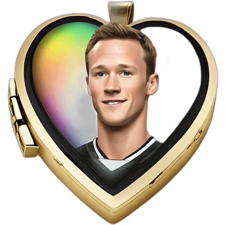 Jonathan Toews in rainbow heart locket emoji