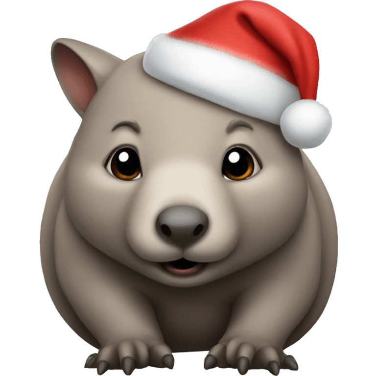 Wombat wearing santa hat emoji