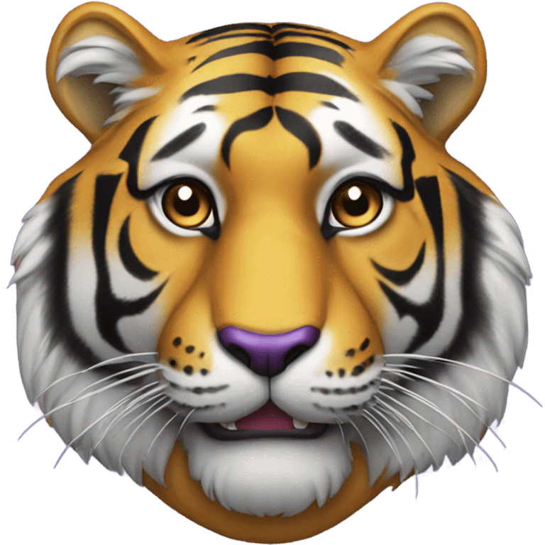 Tiger with lsu shirt on emoji