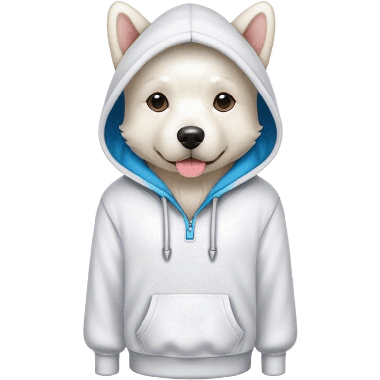 White Dog wearing a hoody emoji