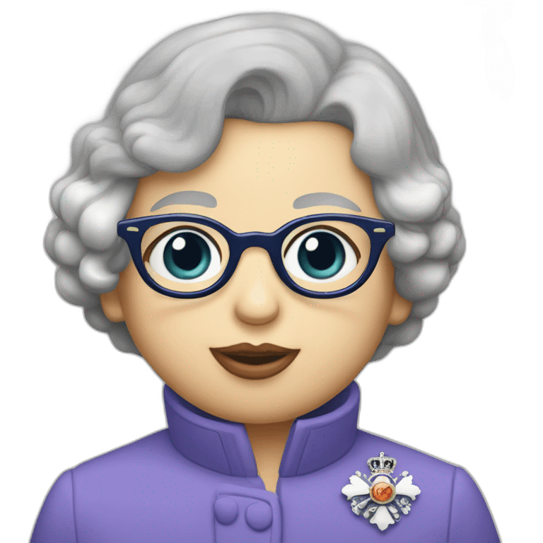 Elisabeth II Kiss a boy with glasses emoji