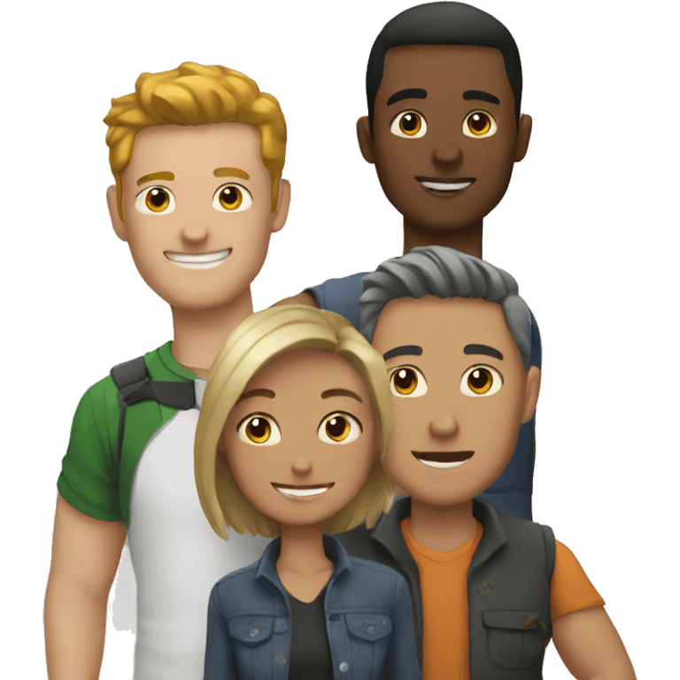 Man with friends emoji