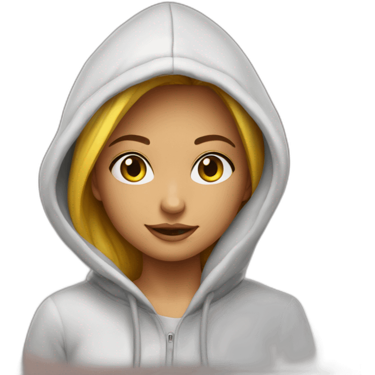 girl hoodie with hood emoji