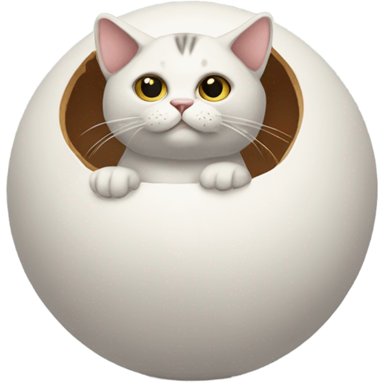 Cat in the shape of a ball with no legs emoji