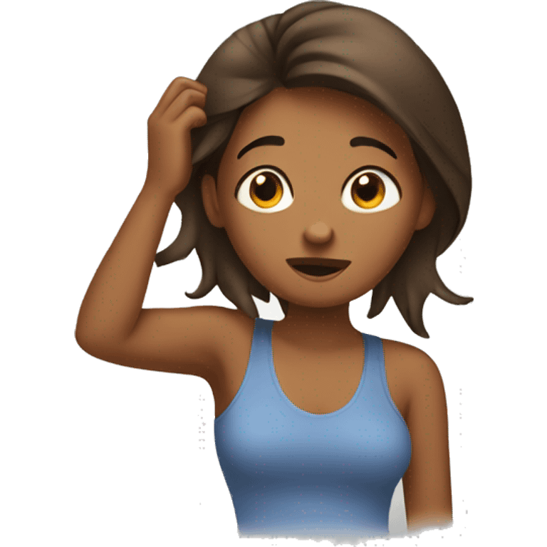 A brown female scratching her head emoji