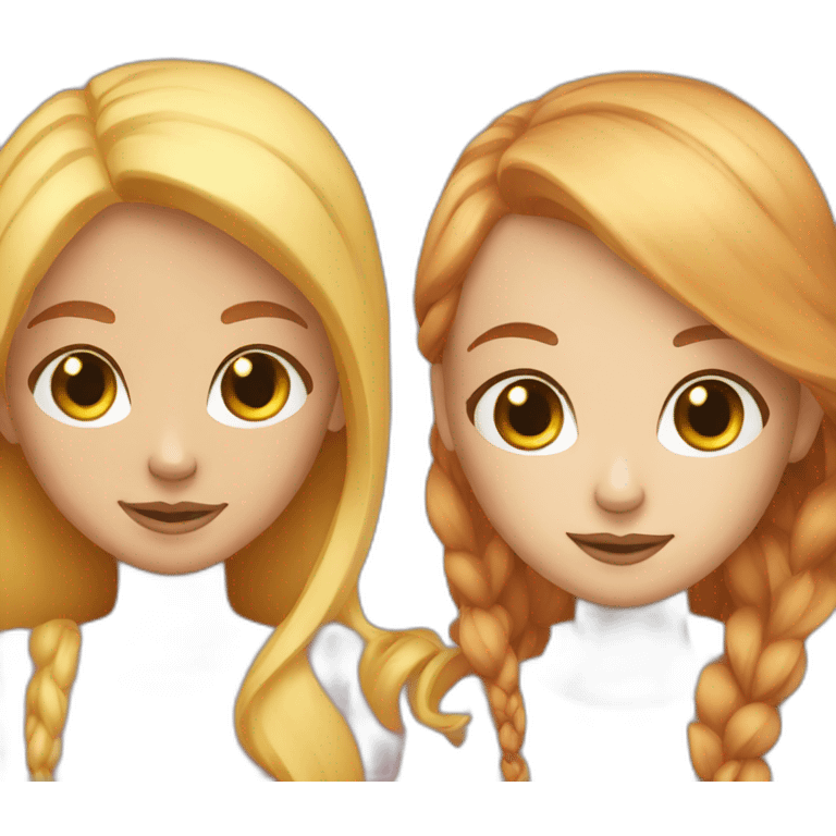 red-haired girl next to a blonde girl emoji