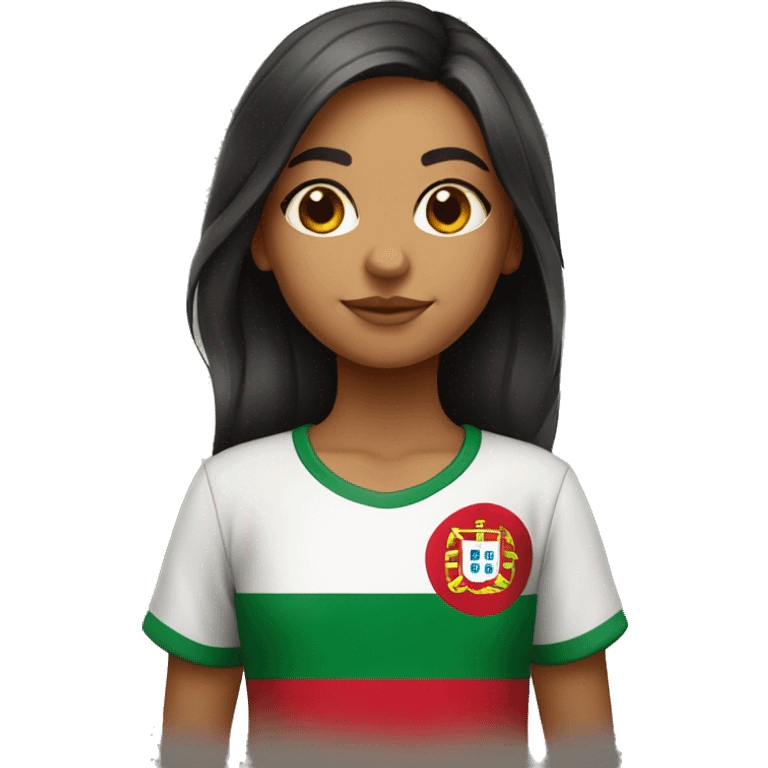 Portuguese girl with portuguese flag shirt  emoji