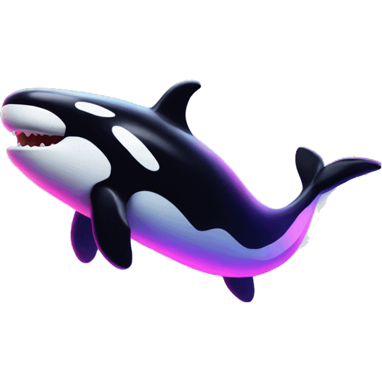 neon orca jumping emoji