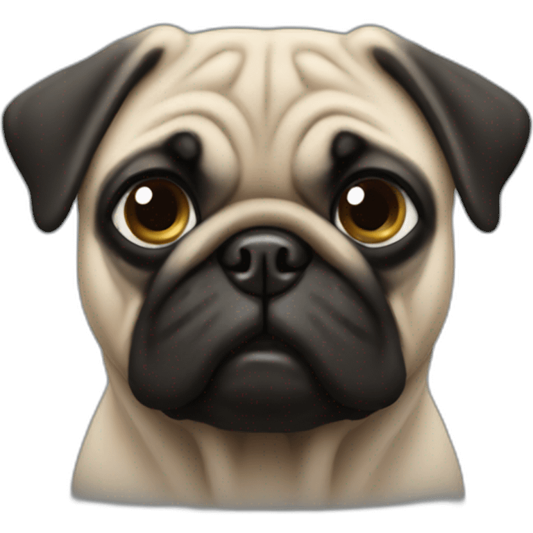 pug wearing a black t-shirt emoji