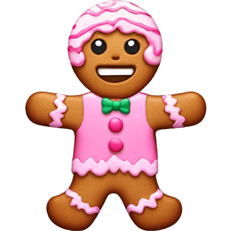 Pink gingerbread emoji