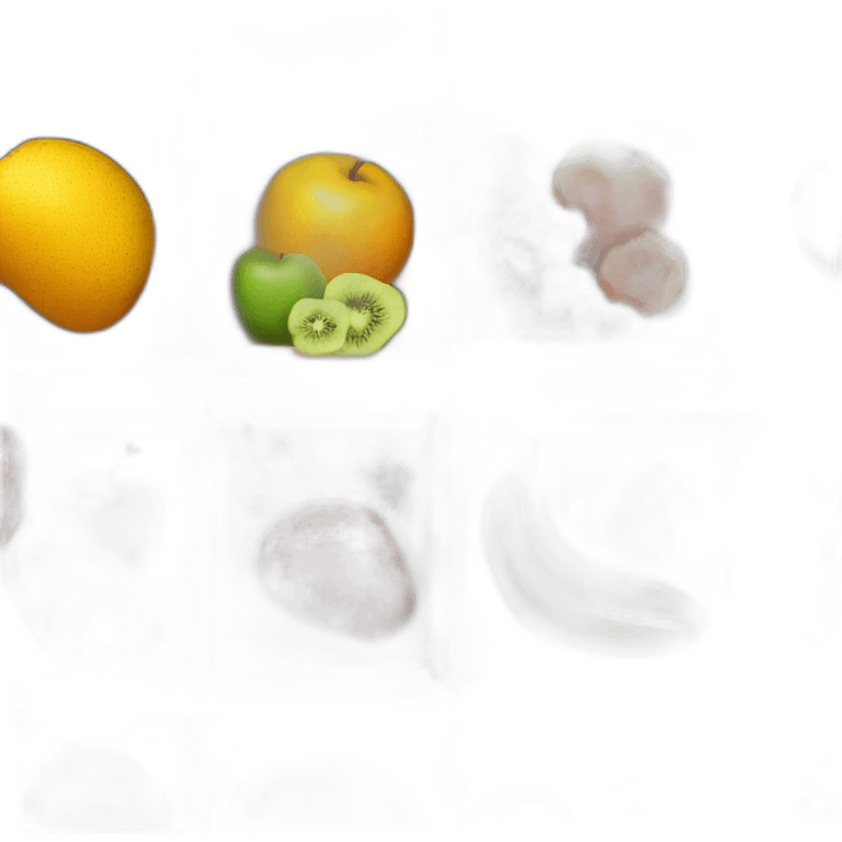 3 wood boxes with fruits inside emoji