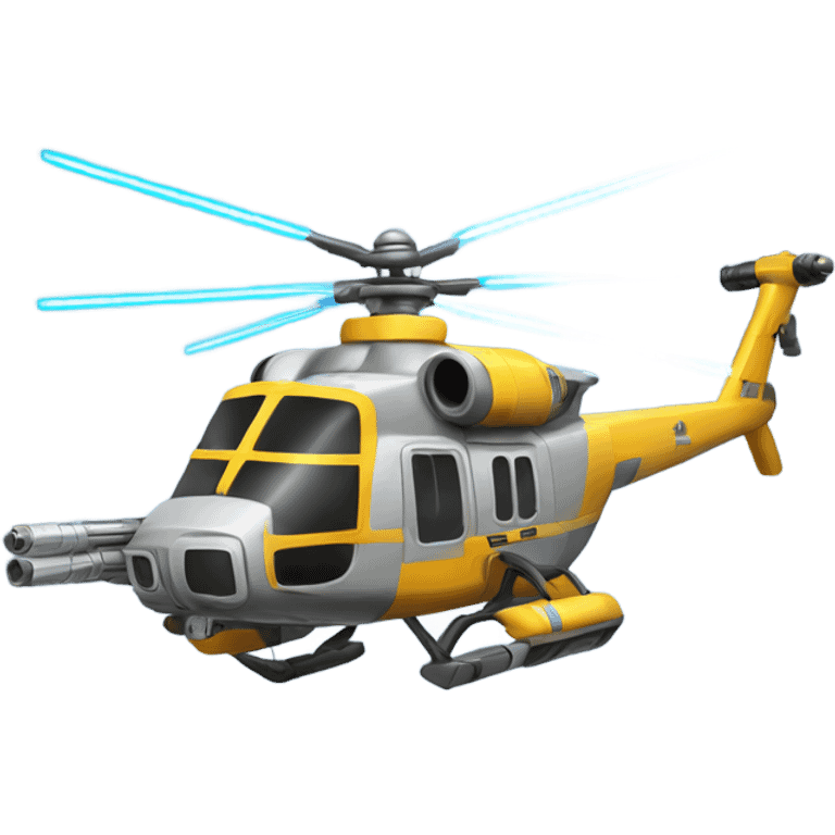 Helicopter with lightsabers emoji