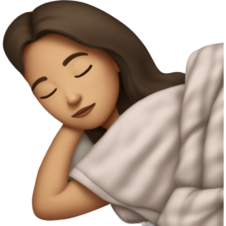 Brunette girl sleeping emoji