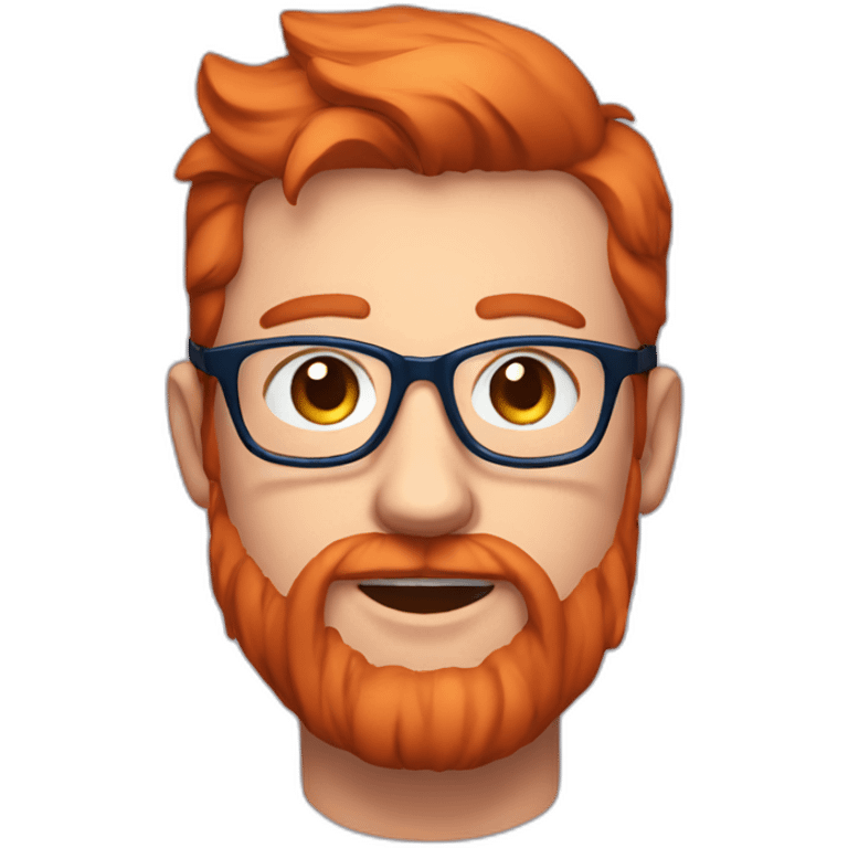 twitch gamer streamer, long face, ginger, blue glasses emoji