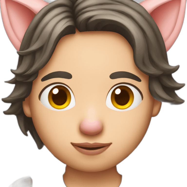 a person with cat ears and pig nose emoji