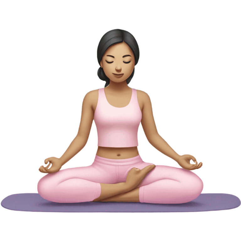 asian yoga girl light pink clothes  emoji