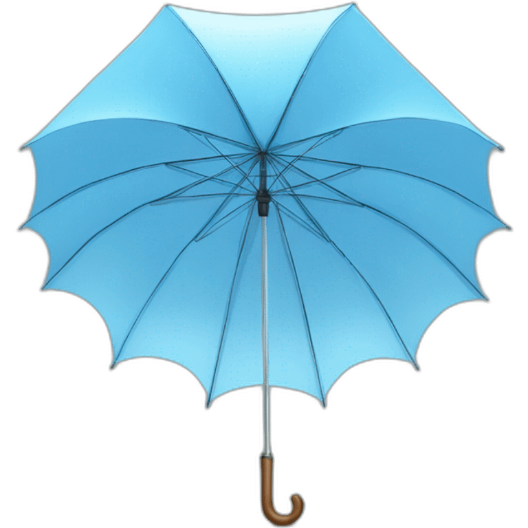 Simple light blue umbrella with rain inside emoji