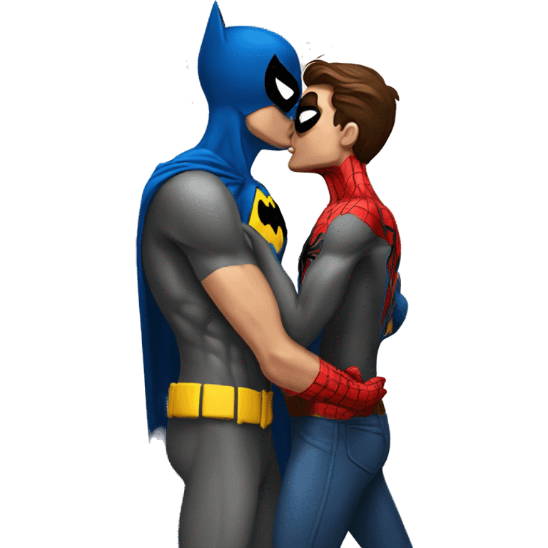 Spiderman kiss batman emoji