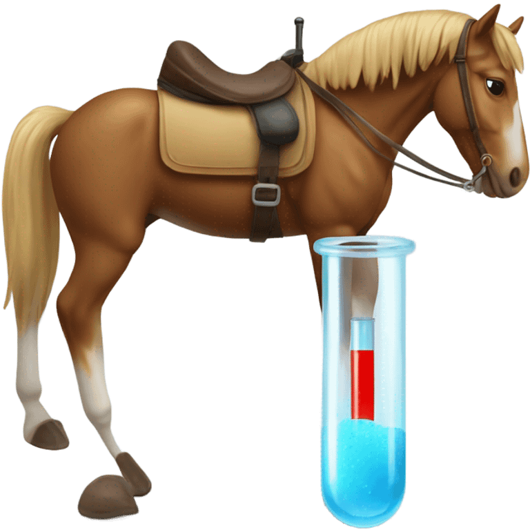 Test tube with legs on a horse emoji