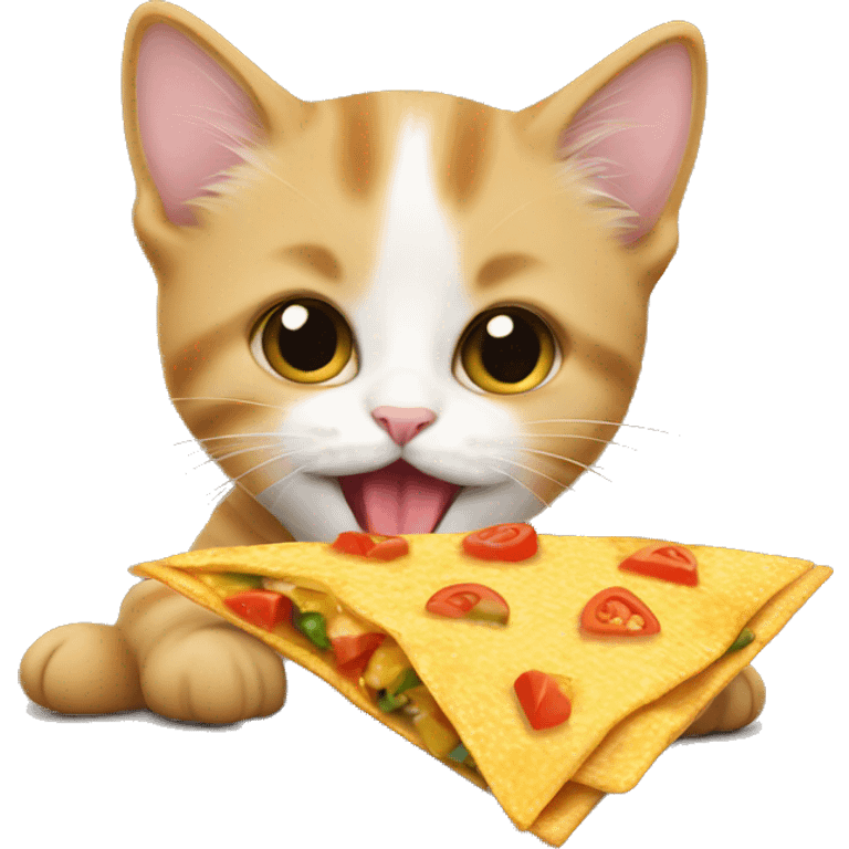 kitten eating nacho emoji