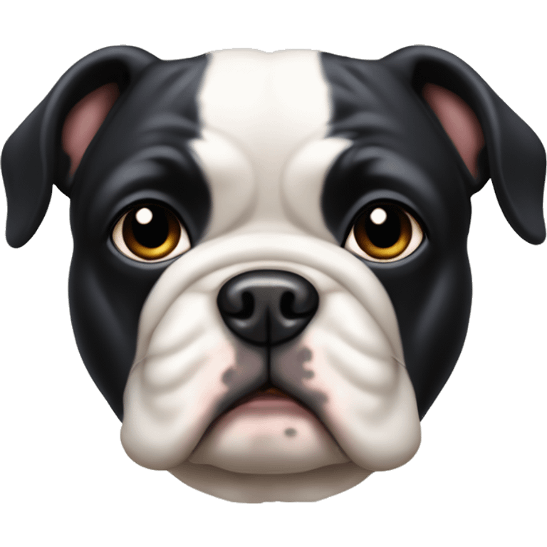 French bull dog with black wig and eyelashes emoji