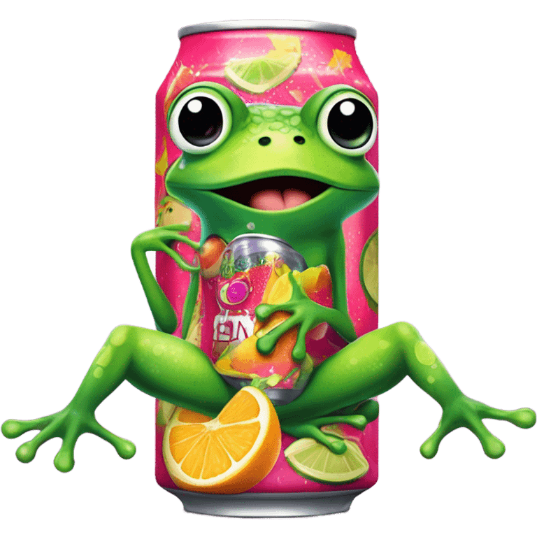 Fruity frog on an Energy Drink  emoji