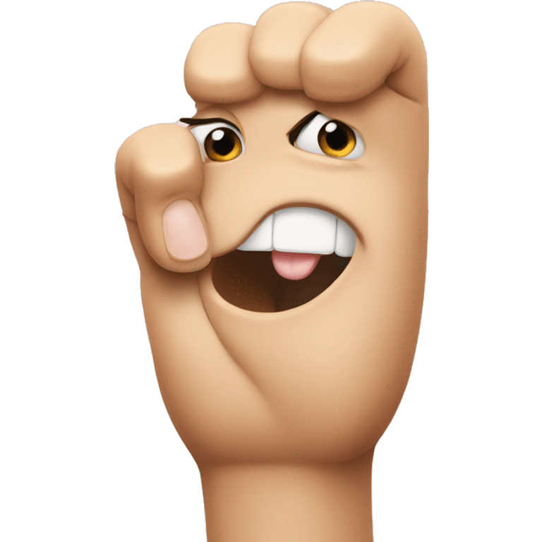 One finger over mouth emoji