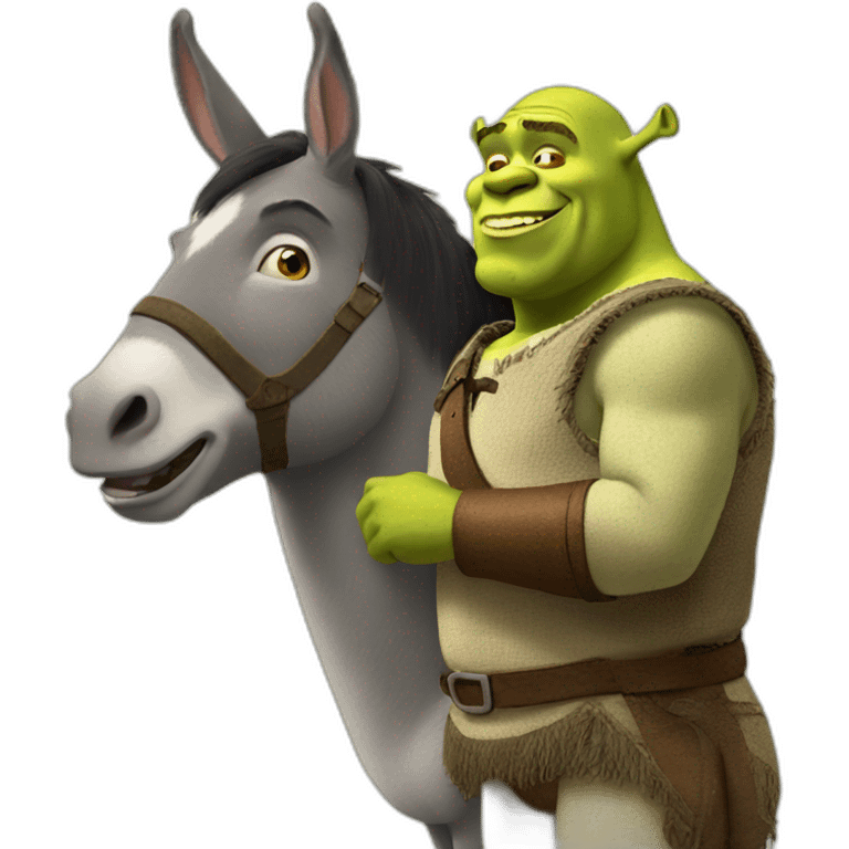 shrek with a donkey emoji