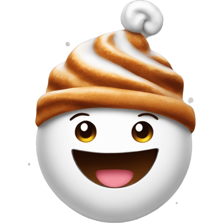 A happy cinnamon roll wearing a Christmas beanie  emoji