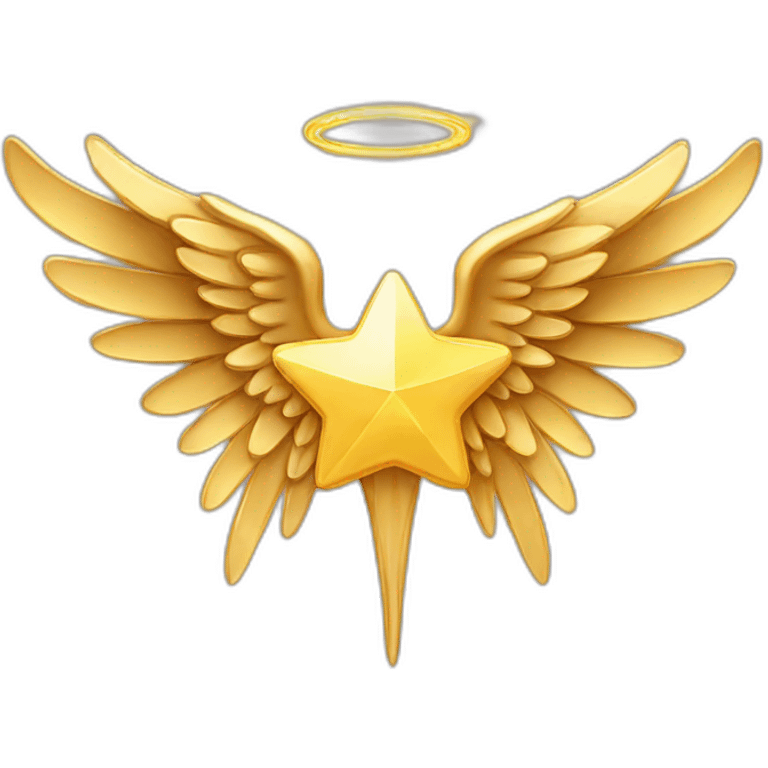 Golden Star with angel wings emoji