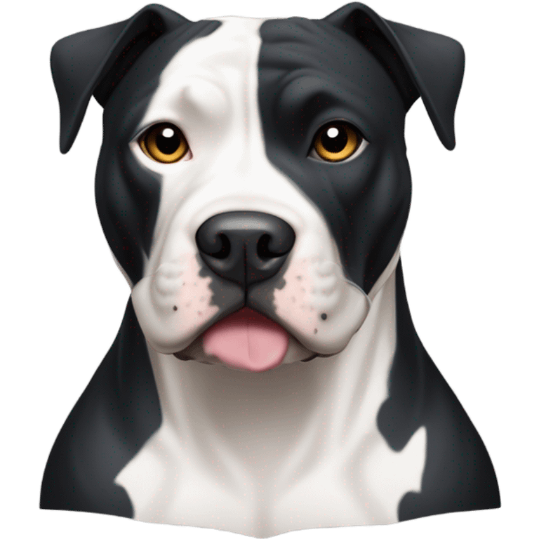 American pitbull terrier black and white emoji