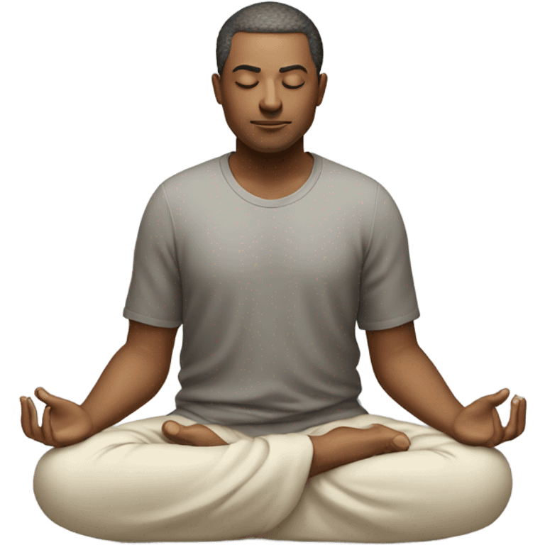 A man in the lotus pose practicing yoga, exuding tranquility and focus. emoji