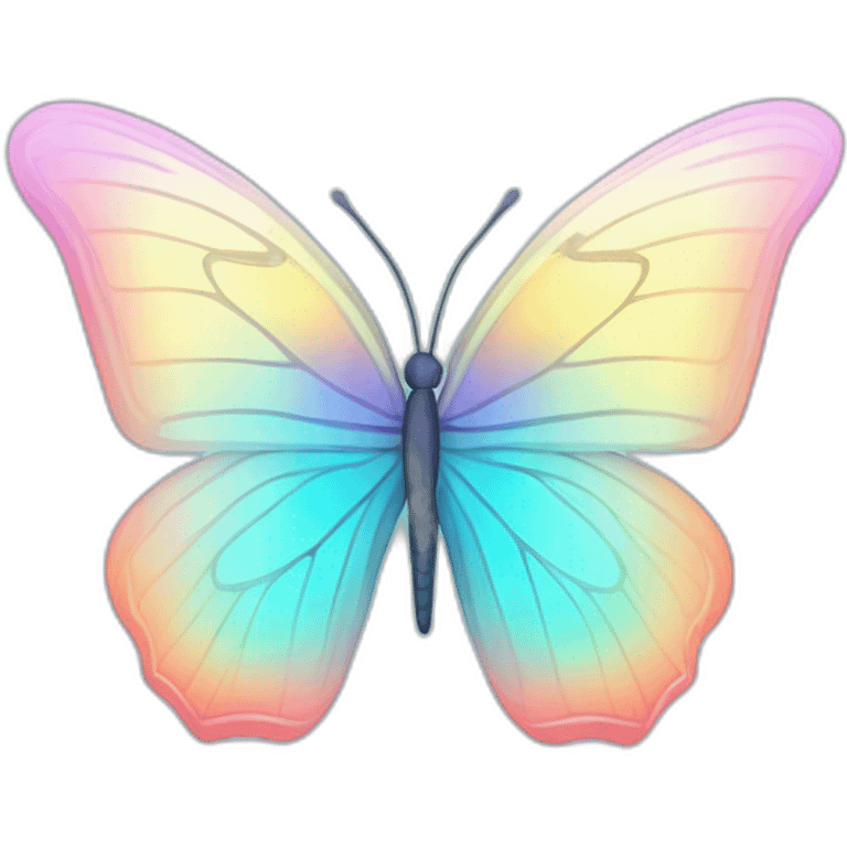 Glowing Pastel Gradient Hue Iridescent Butterfly emoji