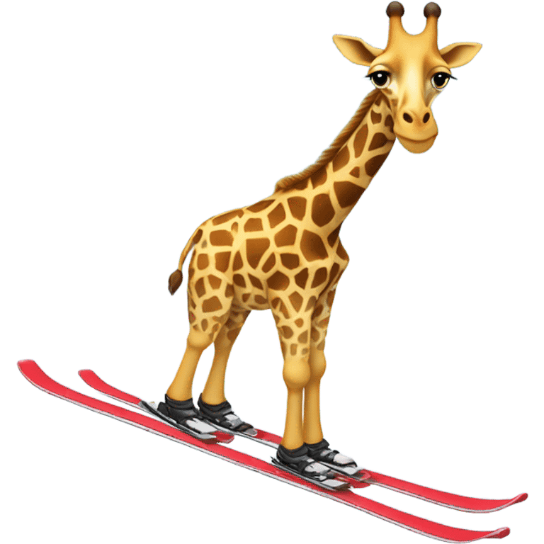 Giraffe skiing downhill emoji