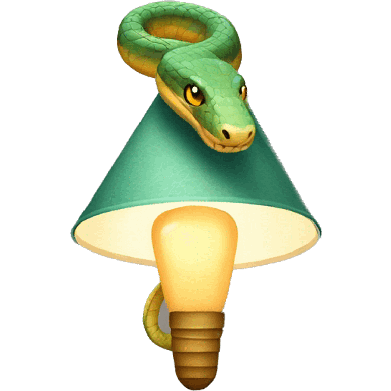 Snake with a lampshade over on its head emoji