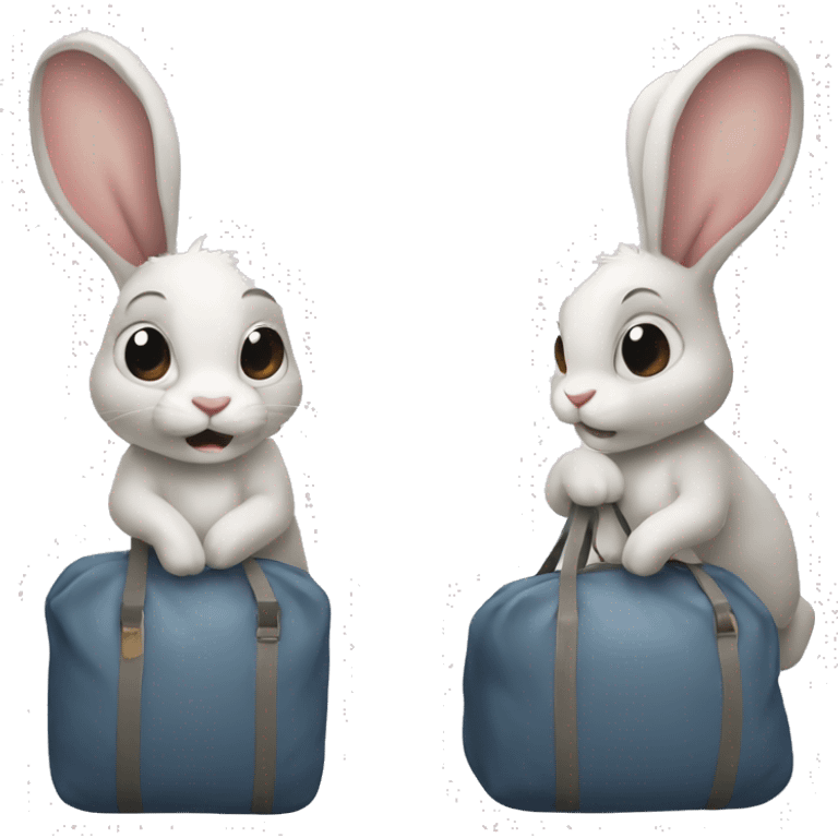 rabbit carry heavy bag emoji