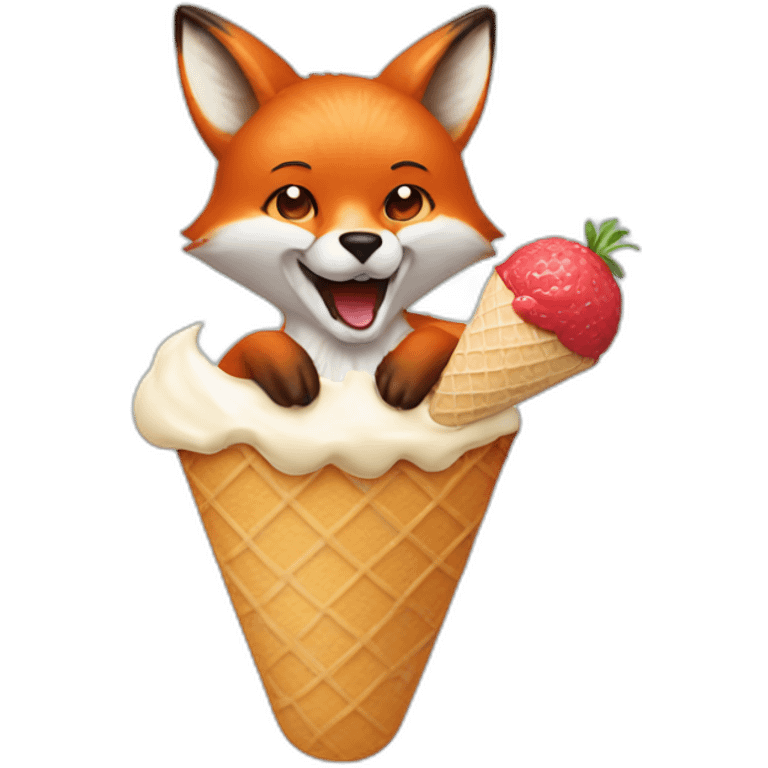 Fox as an ice cream emoji