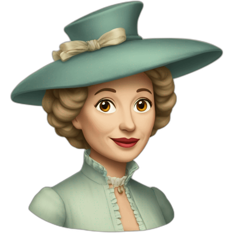 old geneviève de fontenay with her hat emoji